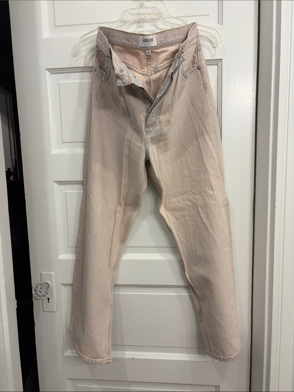 Agolde Soft Blush/Lilac High-Rise Wide Leg Ren Jeans